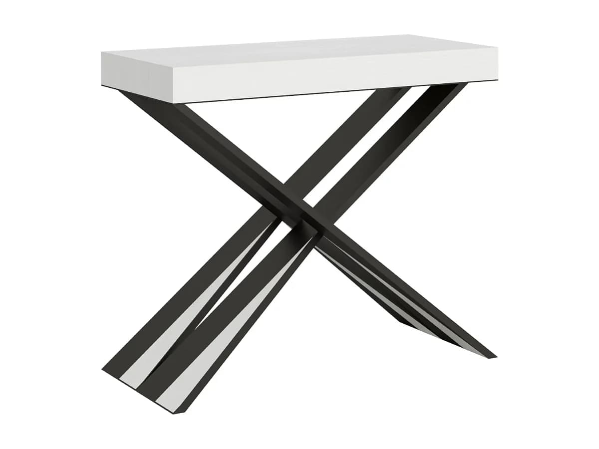 Mesa consola extensível 90x40/196 cm Diago Small Premium Carvalho Natural quadro Antracite