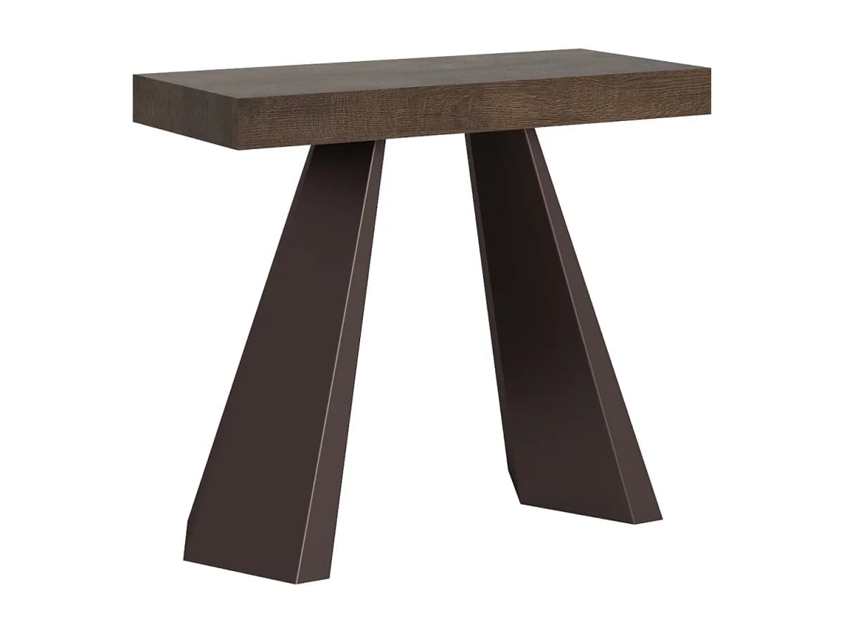 Mesa consola extensível 90x40/196 cm Diamante Small Nogueira quadro Urso