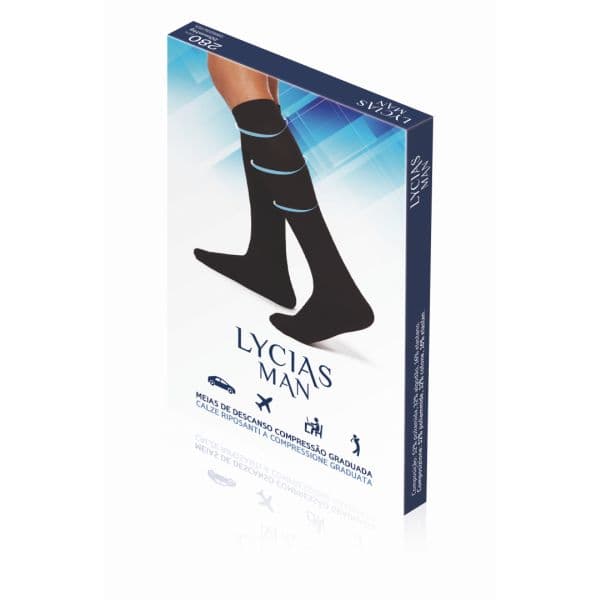 Lycias Man Meias de Compressão 280Den T2 Preto