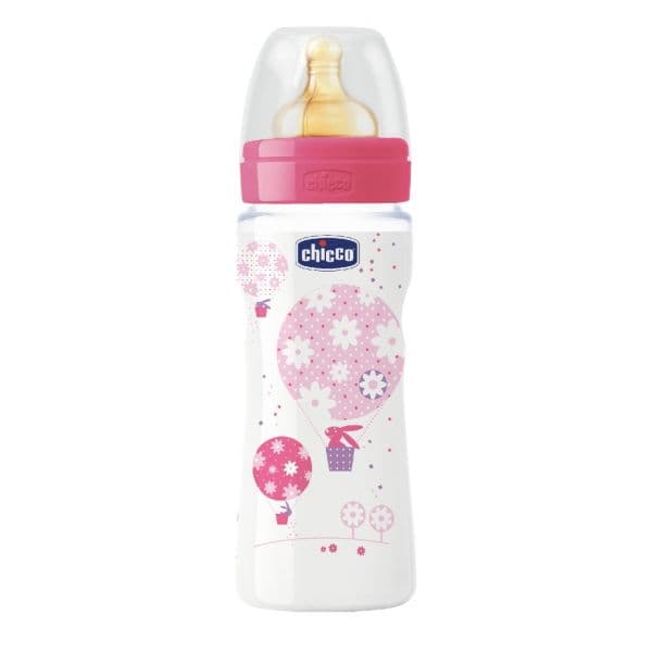 Chicco Biberão Látex Benessere 4M+ 330ml Rosa
