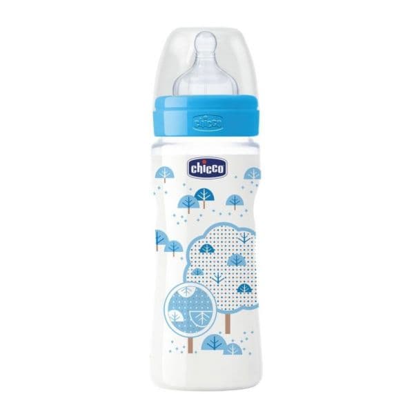 Chicco Biberão Benessere Silicone 4M+ 330ml Azul
