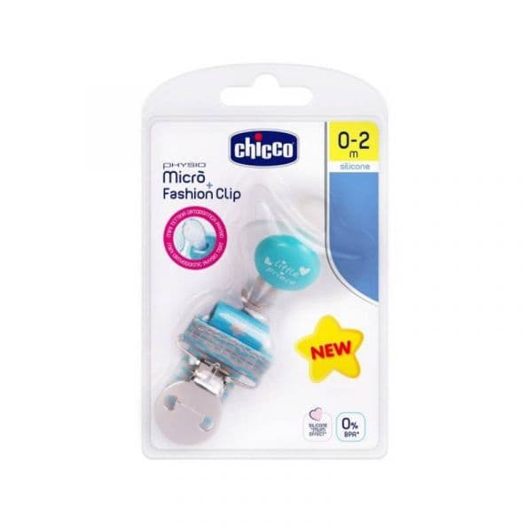 Chicco Chupeta Physio Micro + Clip Azul 0-2M