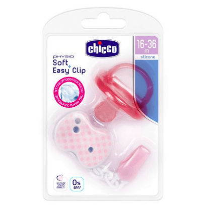 Chicco Chupeta Physio Soft + Clip em Silicone 16-36m Rosa