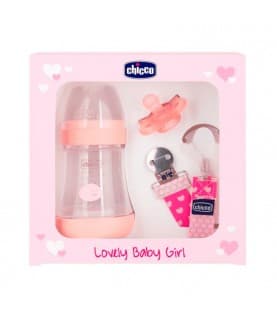Chicco Conjunto Perfect5 Chupeta + Biberão + Clipe de Segurança Rosa