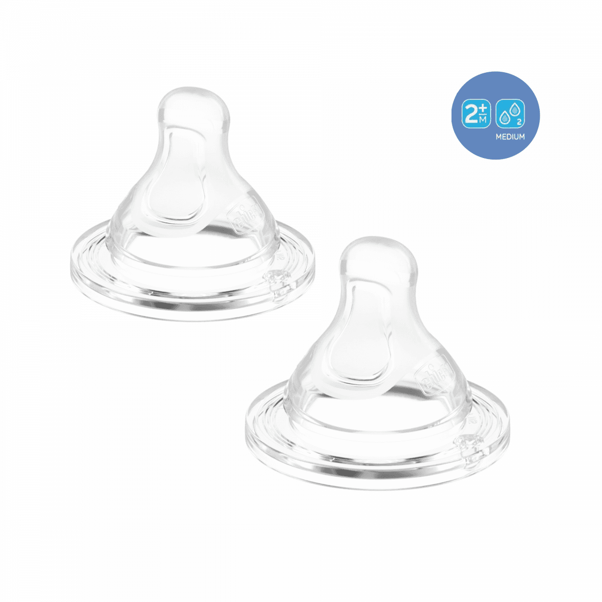 Chicco P5 Tetina Silicone Médio 2M+ 2 Un.