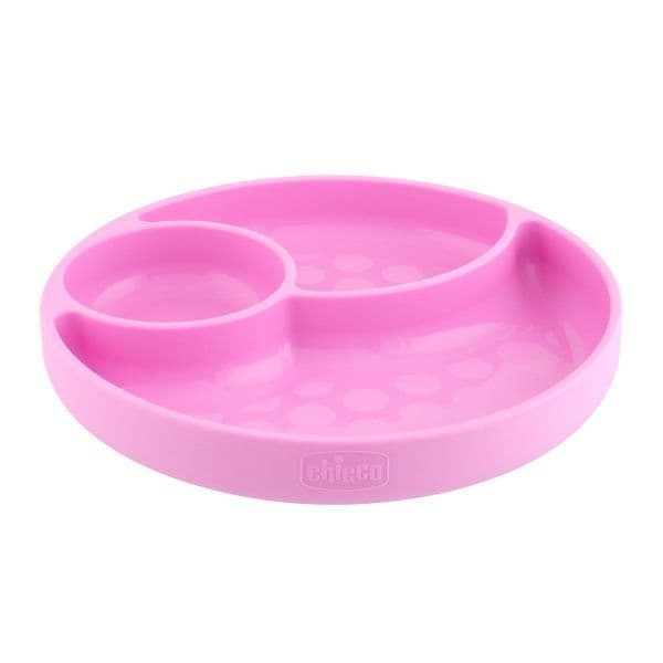 Chicco Take Eat Easy Prato Silicone Divisórias Rosa 12m+
