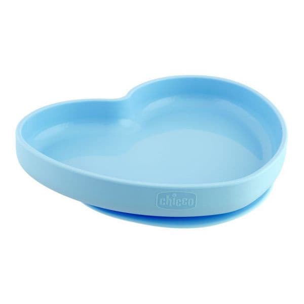 Chicco Take Eat Easy Prato Silicone Heart Azul 9m+