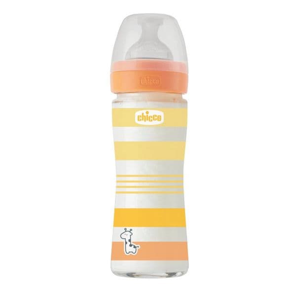 Chicco Biberão Well-Being Vidro Laranja Fluxo Normal 240 ml +0 meses