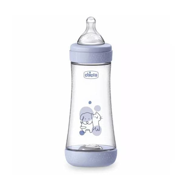 Chicco Biberão Perfect5 Fluxo Rápido Silicone 4m+ 300ml Azul