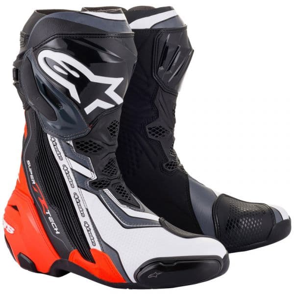 Alpinestars Bota Supertech R Black Red Fluo White Gray 42