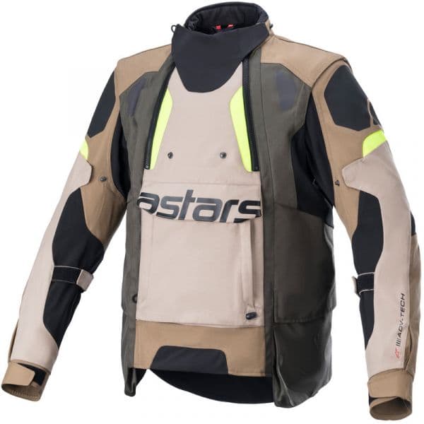Alpinestars Casaco Halo Drystar Dark Khaki / Sand / Yellow Fluo S