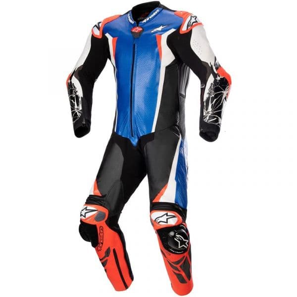 Alpinestars Fato de Couro Racing Absolute V2 Metallic Blue / Black / White Rdfl 52