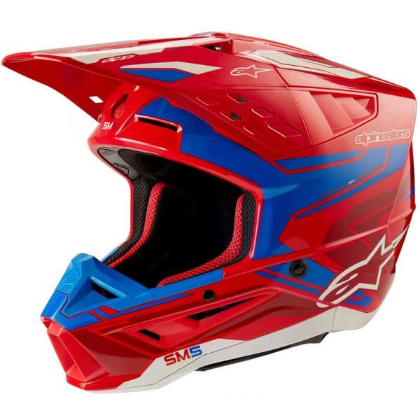 ALPINESTARS Capacete S-M5 Action 2 Bright Red / Blue Glossy XS