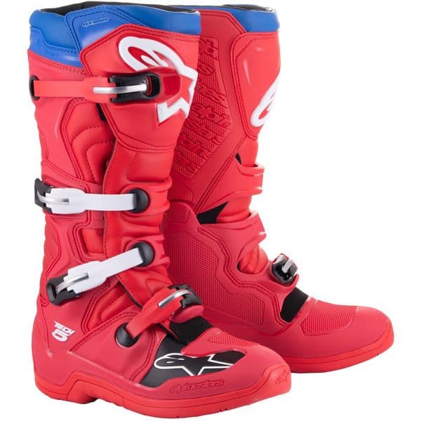 Alpinestars Botas Tech 5 Bright Red / Dark Red / Alpine Blu 12 (eu 47)