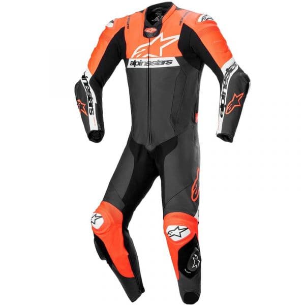 Alpinestars Fato De Couro Missile V2 Ward Black / Red Fluo / White 52