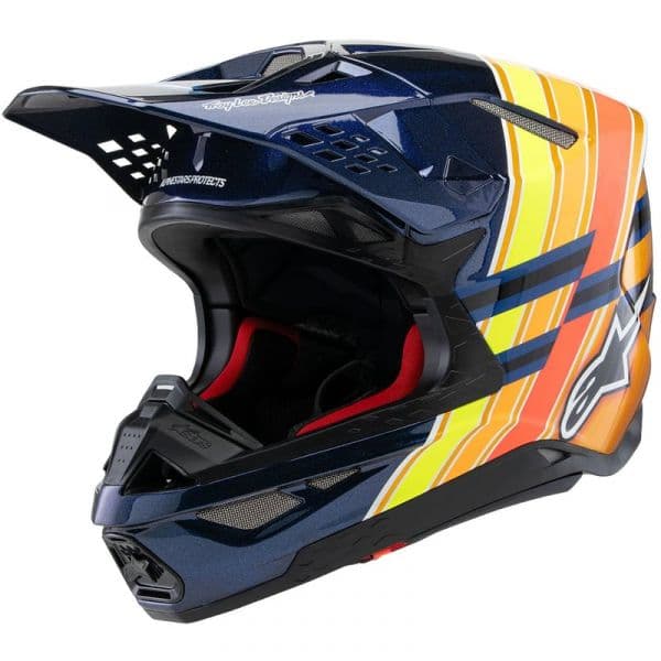 Alpinestars Capacete Off-road Supertech S-M10 TLD 25 LTD Edition Azul Escuro / Laranja / Amarelo Fluo / Vermelho M