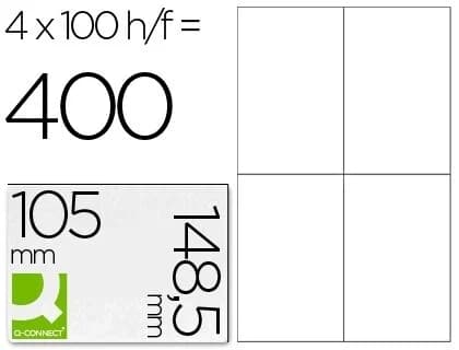 Q-Connect 100 Fls Etiquetas Adesivas A6 105x148,5mm - KF10660