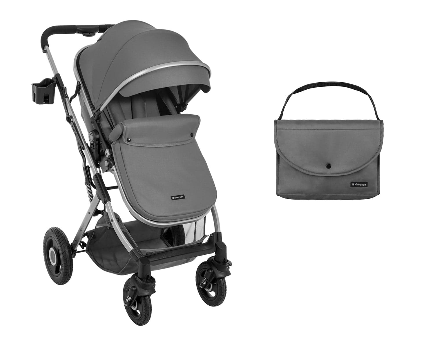 Carrinho Scarlett 2 em 1 com assento convertível, Grey Dark Kikkaboo