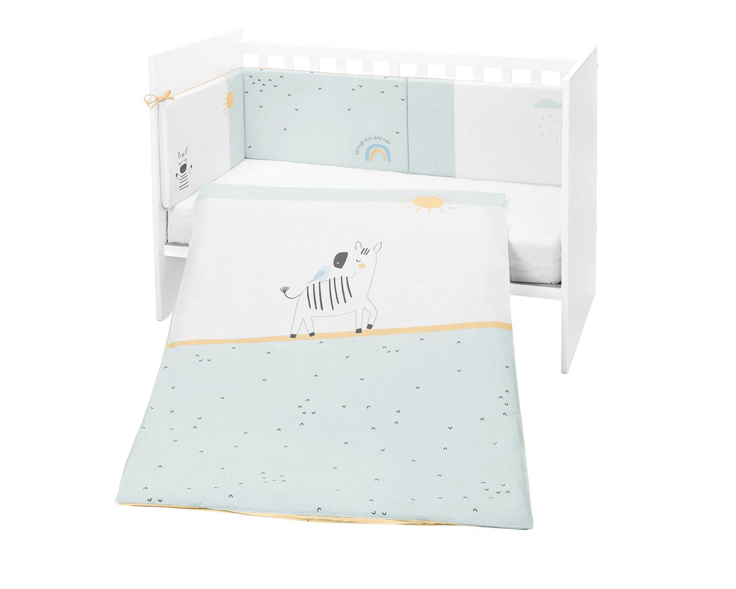 Conjunto de cama de 2 peças estilo UE 60/120 Stripy Friends Kikkaboo