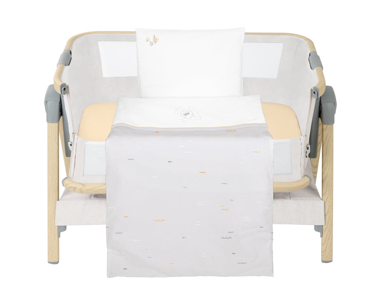 Conjunto de cama para berço pequeno Seally Me de 5 peças Kikkaboo