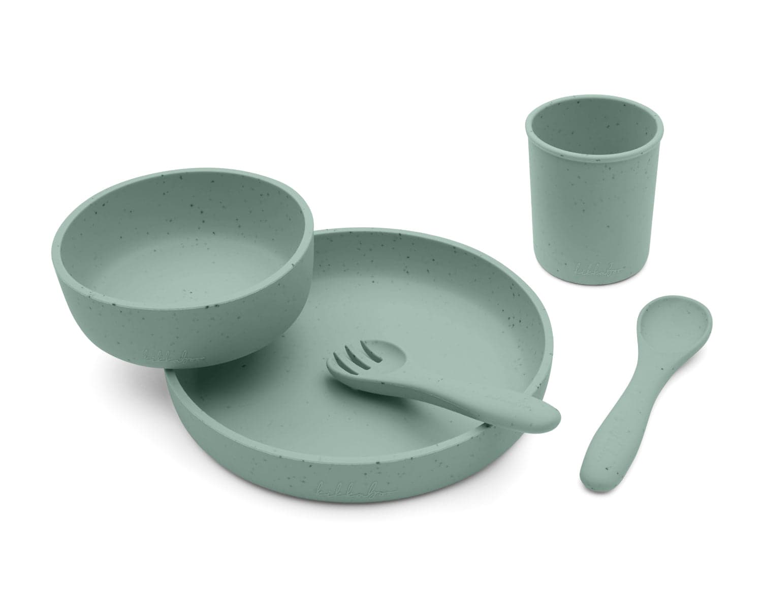 Serviço de louça Platinum Silicone Sage de 5 peças Kikkaboo