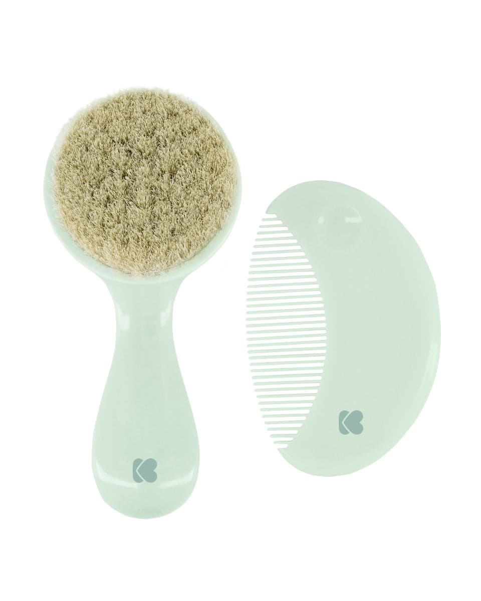 Pente e escova de cerdas naturais Savanna Mint Kikkaboo