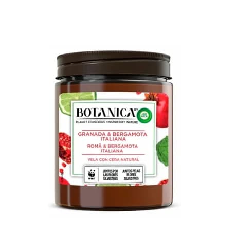 Vela de cera natural Romã & Bergamota Italiana Botânica Air Wick 205gr