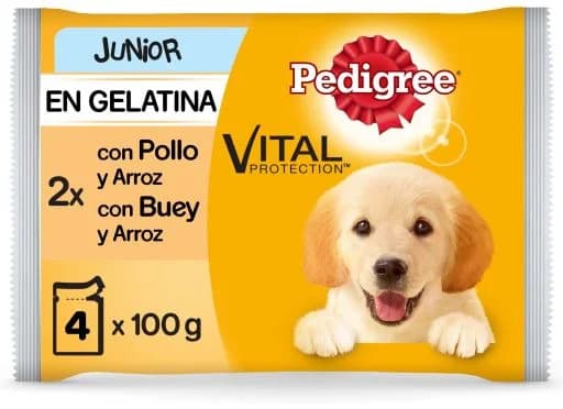 Pedigree Multipack Junior Frango, Carne Vaca e Arroz 4 x 100 g