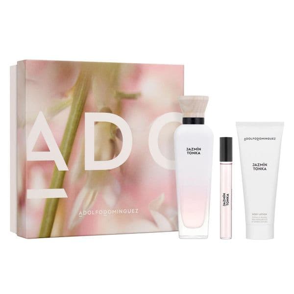 Adolfo Domínguez Jazmin Tonka Woman Eau de Parfum 120ml + Loção Corporal Perfumada + Mini Eau de Parfum 10ml Coffret