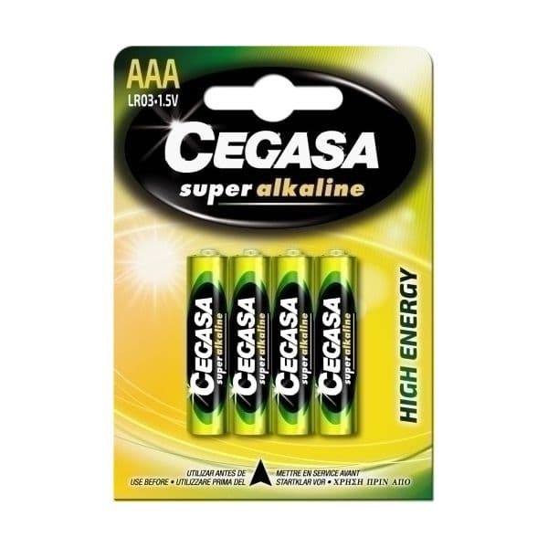 Cegasa Pilhas Alcalinas LR03 AAA 1.5V 4 Un.