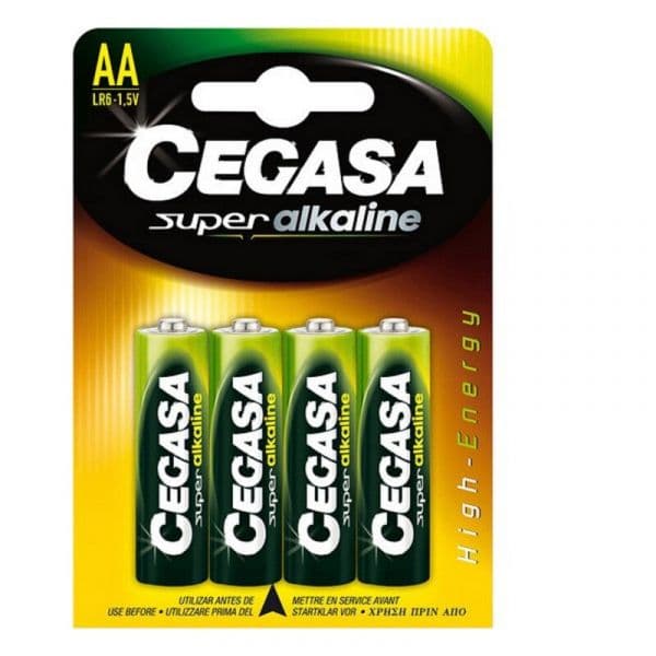 Cegasa Pilhas Alcalinas LR6 AA 1.5V 4 Un.