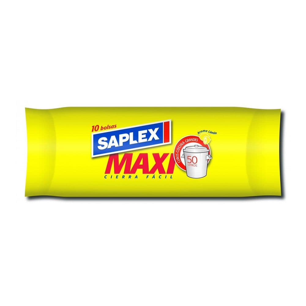 SACO DE LIXO MAXI LIMON COR BRANCO 50L 10 UNID. SAPLEX 57X70CM