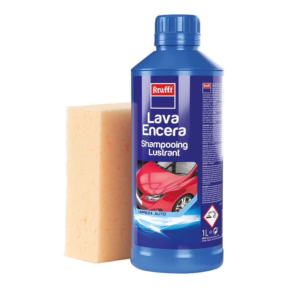 Krafft Lava Encera 2 em 1 Champô Automóvel 1L + Esponja