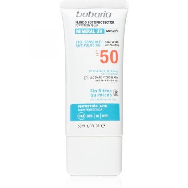 Protetor Solar Babaria Sun Face Mineral UV SPF50 50ml