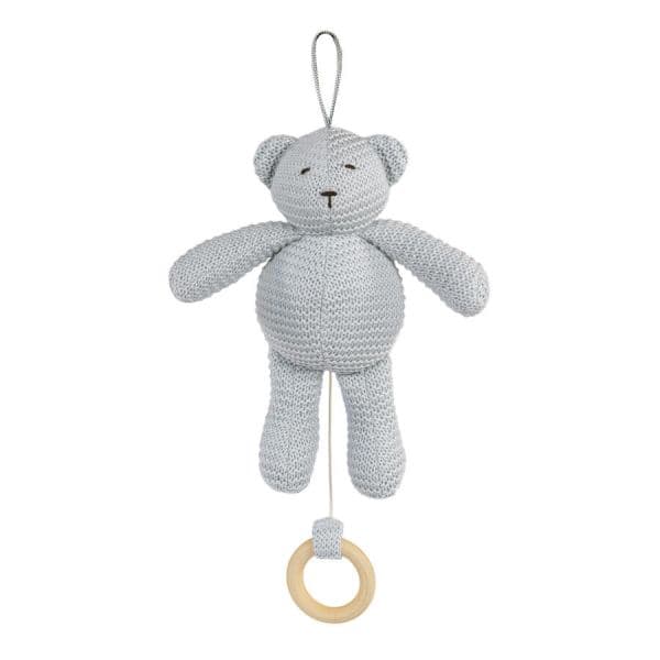 Walking Mum Ursinho Musical Crochet Knitted Bear Cinza