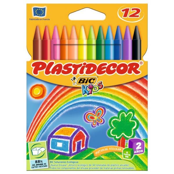Bic 12 un. de Cera Kids Plastidecor - 630036