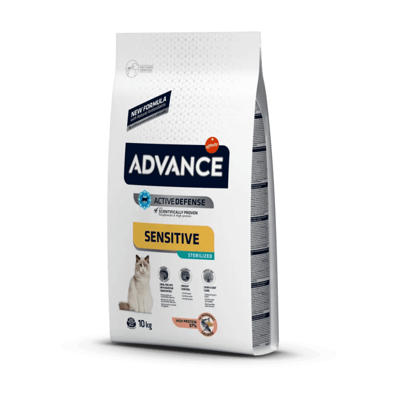 Advance Adult Sterilized Sensitive Salmon & Barley Cat 10Kg