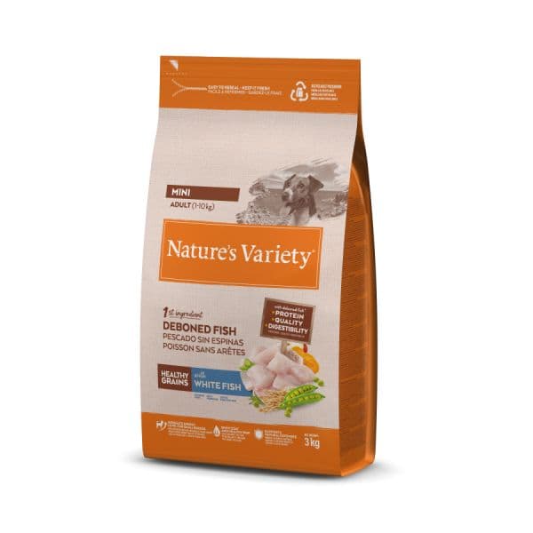 Ração Seca Nature's Variety Grain Mini Peixe Branco 1.5Kg