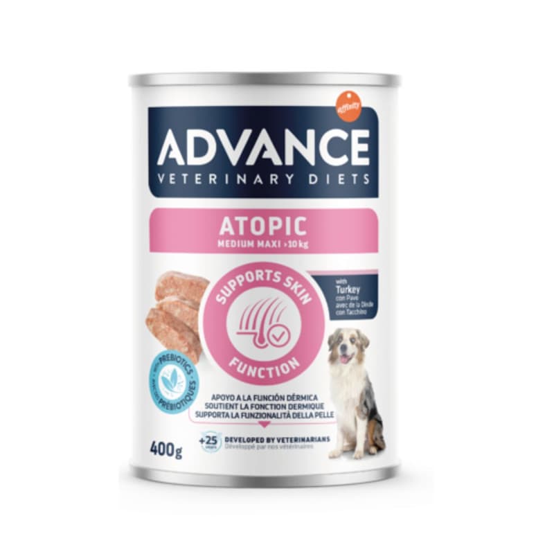 Ração Húmida Advance VET Atopic Medium/Maxi Cão Adulto 6x400g