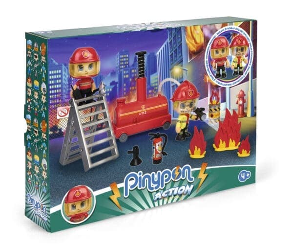 Famosa Pinypon Action - Bomba de água e 2 Bombeiros