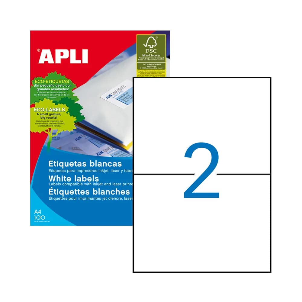 Apli Etiquetas Adesivas 210x148mm 100 Fls - 01264