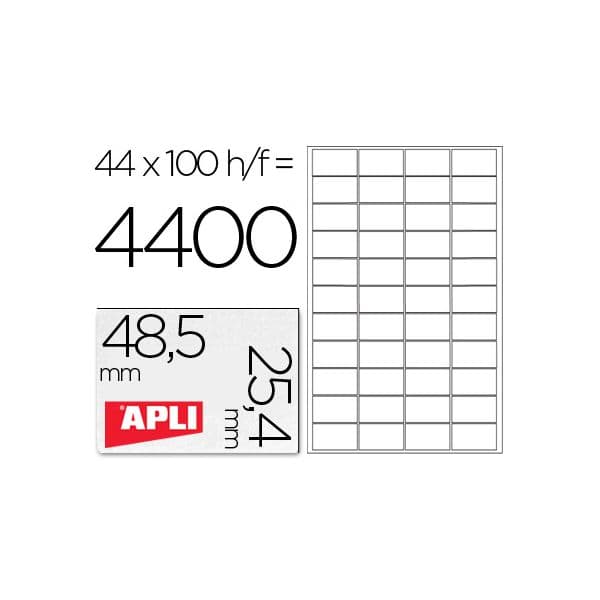 Apli Etiquetas Adesivas 48,5x25,4mm 100 Fls - 01285