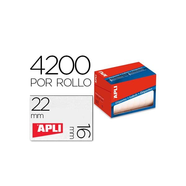 Apli Rolo Etiquetas n/ Removíveis 16x22 4200 uds. - 1683