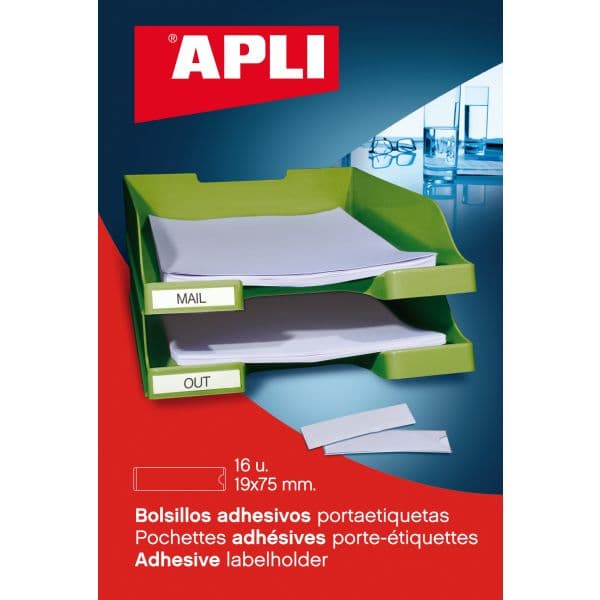 Apli Bolsas Porta-etiquetas Adesivas Transparentes 25x75mm - 02616