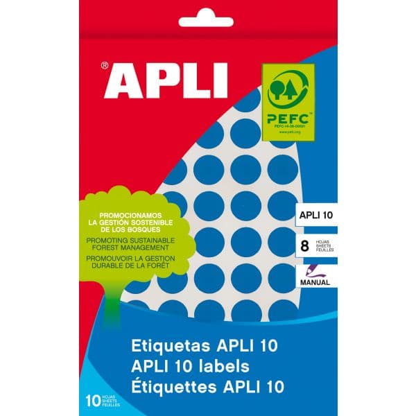 Etiquetas Cantos Redondos Apli Azul 19 - 02743
