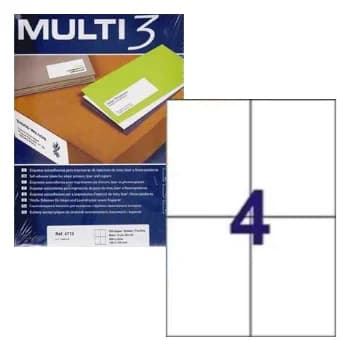 Etiquetas 105×148 Multi3 100 Folhas A4 400un
