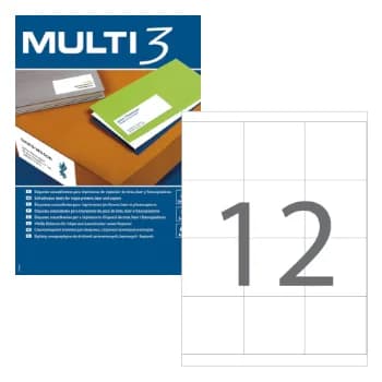 Etiquetas 70×67,7 Multi3 100 Folhas A4 1200un