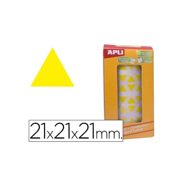 Apli Rolo Etiquetas Adesivas Triangulares 21x21x21mm Amarelo - 4867
