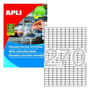 Apli Etiquetas Adesivas Removíveis 17,8x10mm 25Fls - 10197