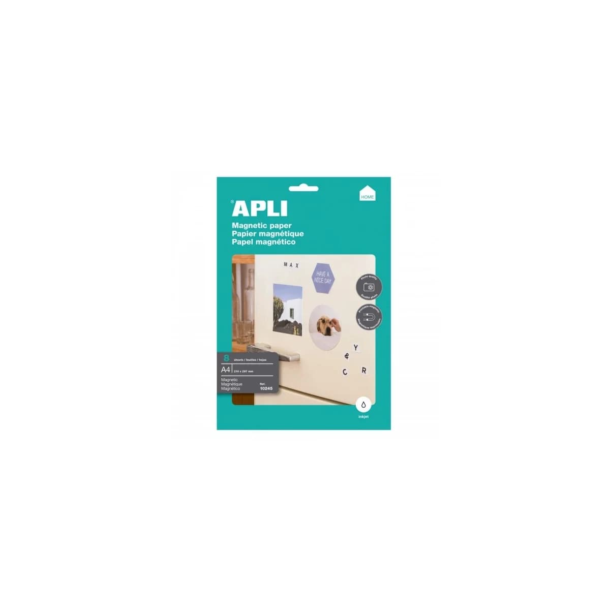 Papel A4 Branco Magnético Inkjet Pack 8 FLS Apli